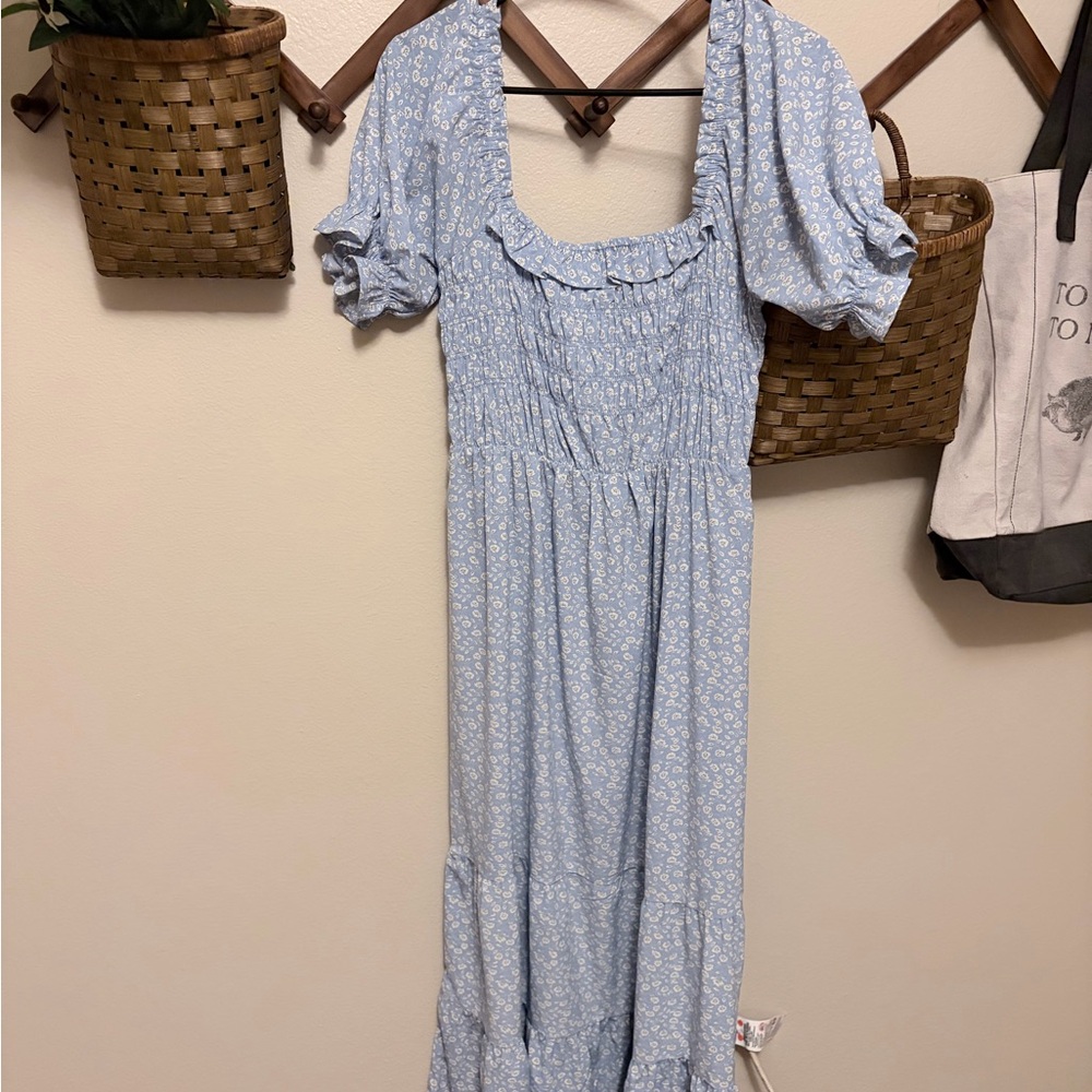 Blue Floral Women's Dress